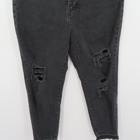 Madewell Mom Jean 31 Black Wash Denim Jeans Distressed Shredded Raw Hem Pants - Picture 3 of 13